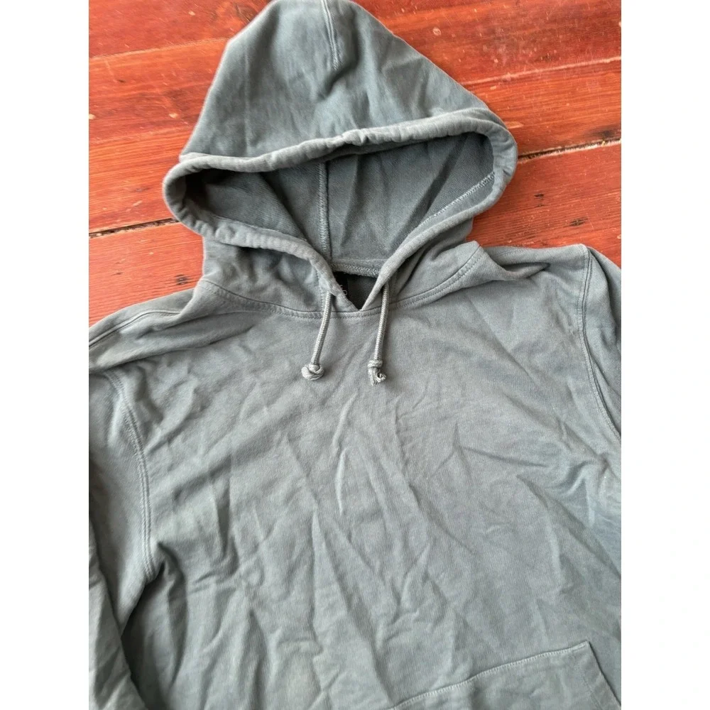 J Crew Men Green Cotton Pullover Hoodie Sweatshirt Size Large Authentic Fleece